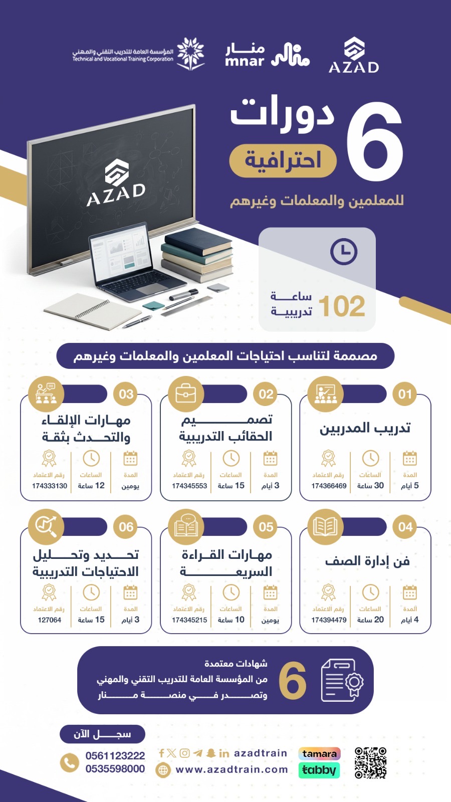 بكج المعلمين والمعلمات 6 دورات