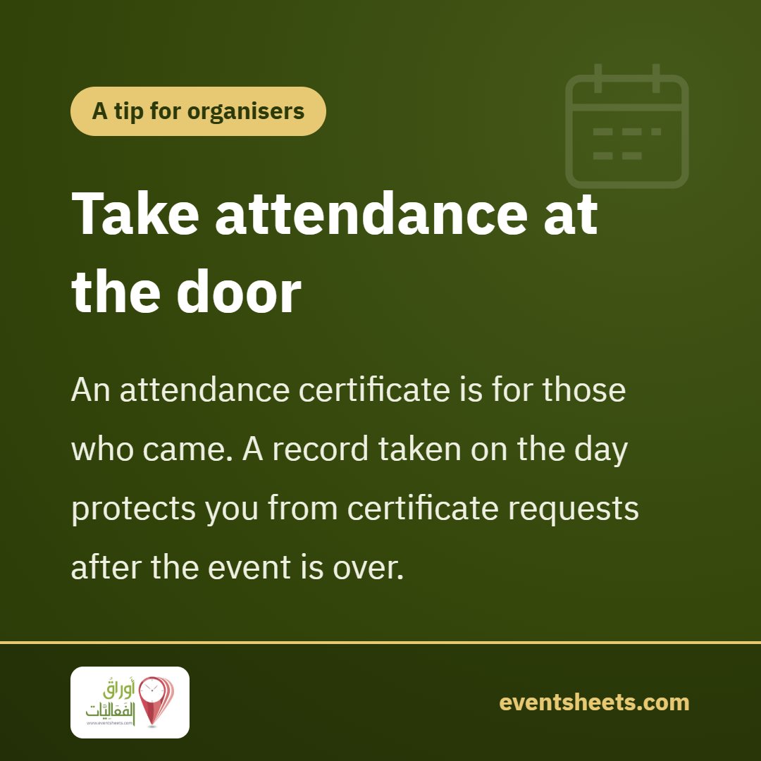 Take attendance at the door